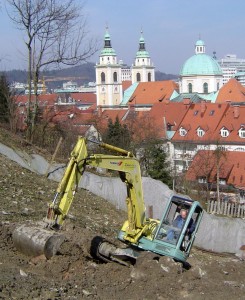 Izkop za vzpenjačo v Ljubljani